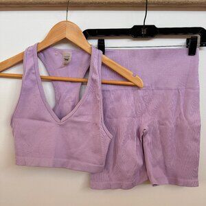 TNA Women's Purple Crop-top Set - M